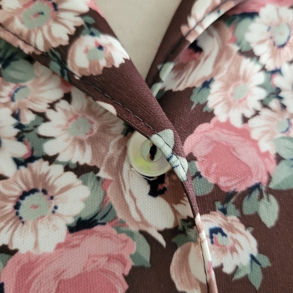 Vintage Button Down Floral Blouse By Goldie of CA • Estimates Large - Picture 3 of 5